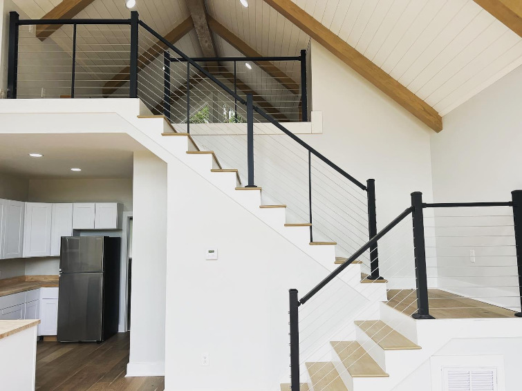 Stairs with cable railing
